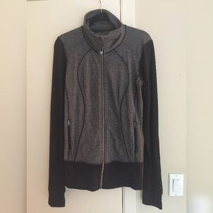 Lululemon grey herringbone zip-up jacket sz 8